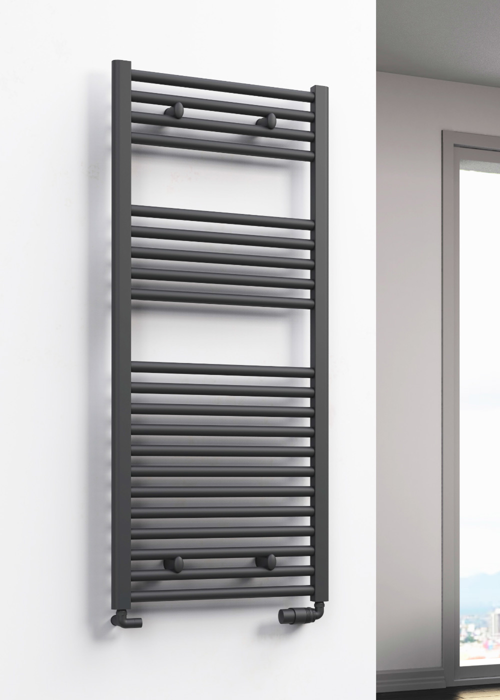 Reina Diva Ladder Rail - 25mm, Anthracite Straight, 1200x400mm Price Comparisons | Compare The Build