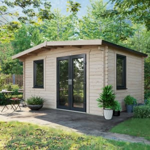 Power Sheds 10 x 14ft Right Hand Door Apex Chalet Log Cabin Price Comparisons | Compare The Build