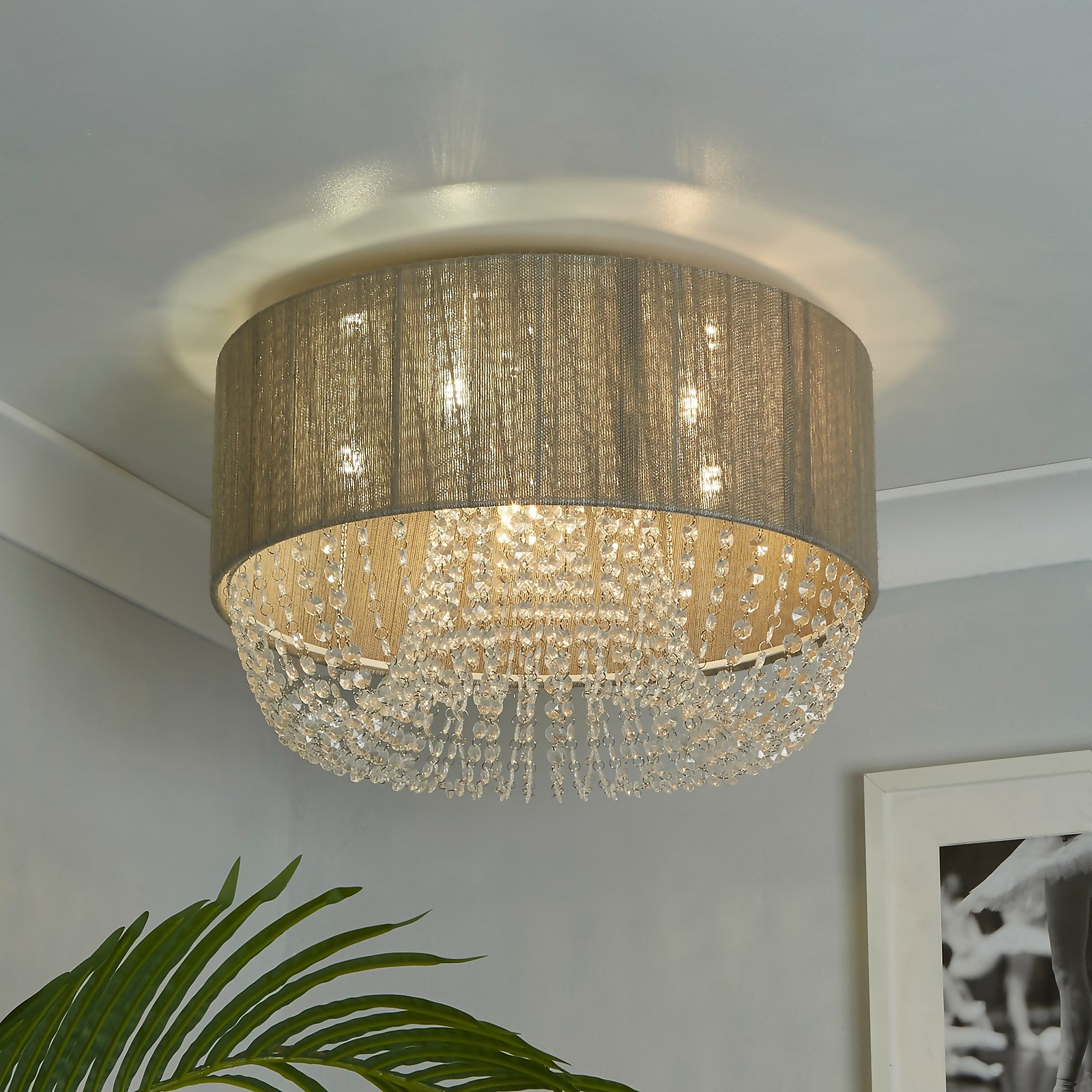 Bellano 5 Light Flush Ceiling Light - Grey | Compare The Build