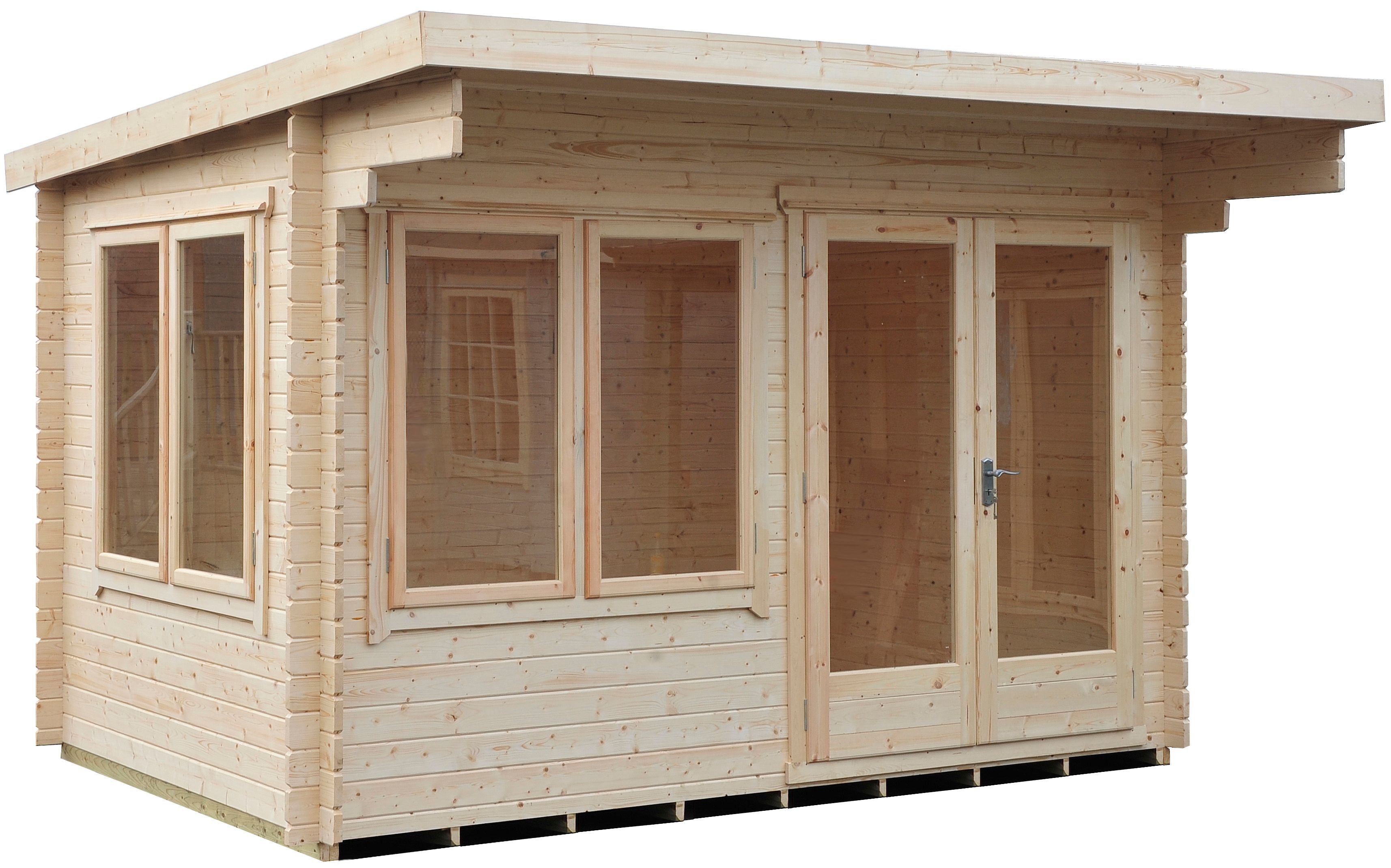 Shire Danbury 12X8 Toughened Glass Pent Tongue & Groove Wooden Cabin | Compare The Build