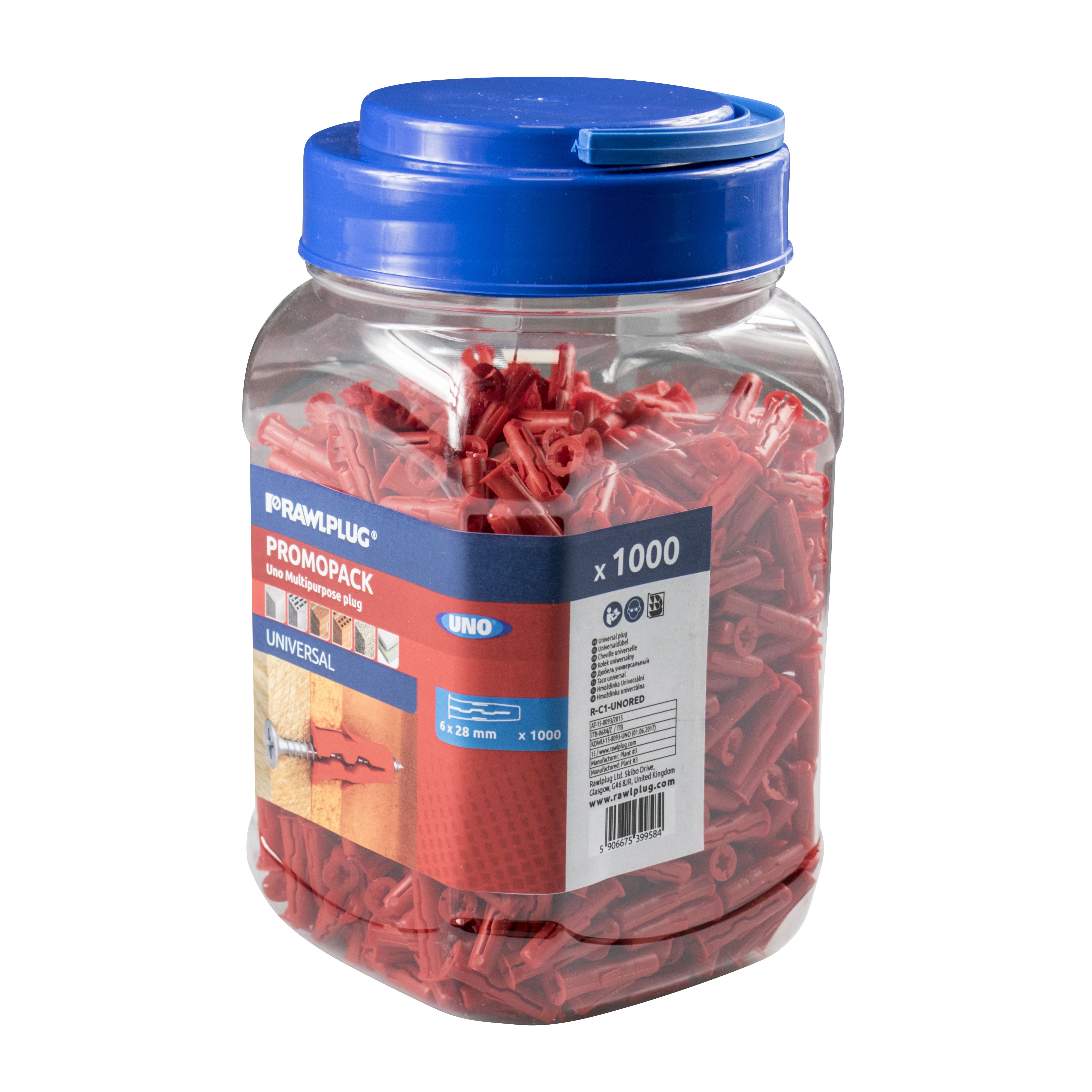 Rawlplug Uno Red Wall Plug (Dia)6mm, Pack Of 1000 Price Comparisons | Compare The Build