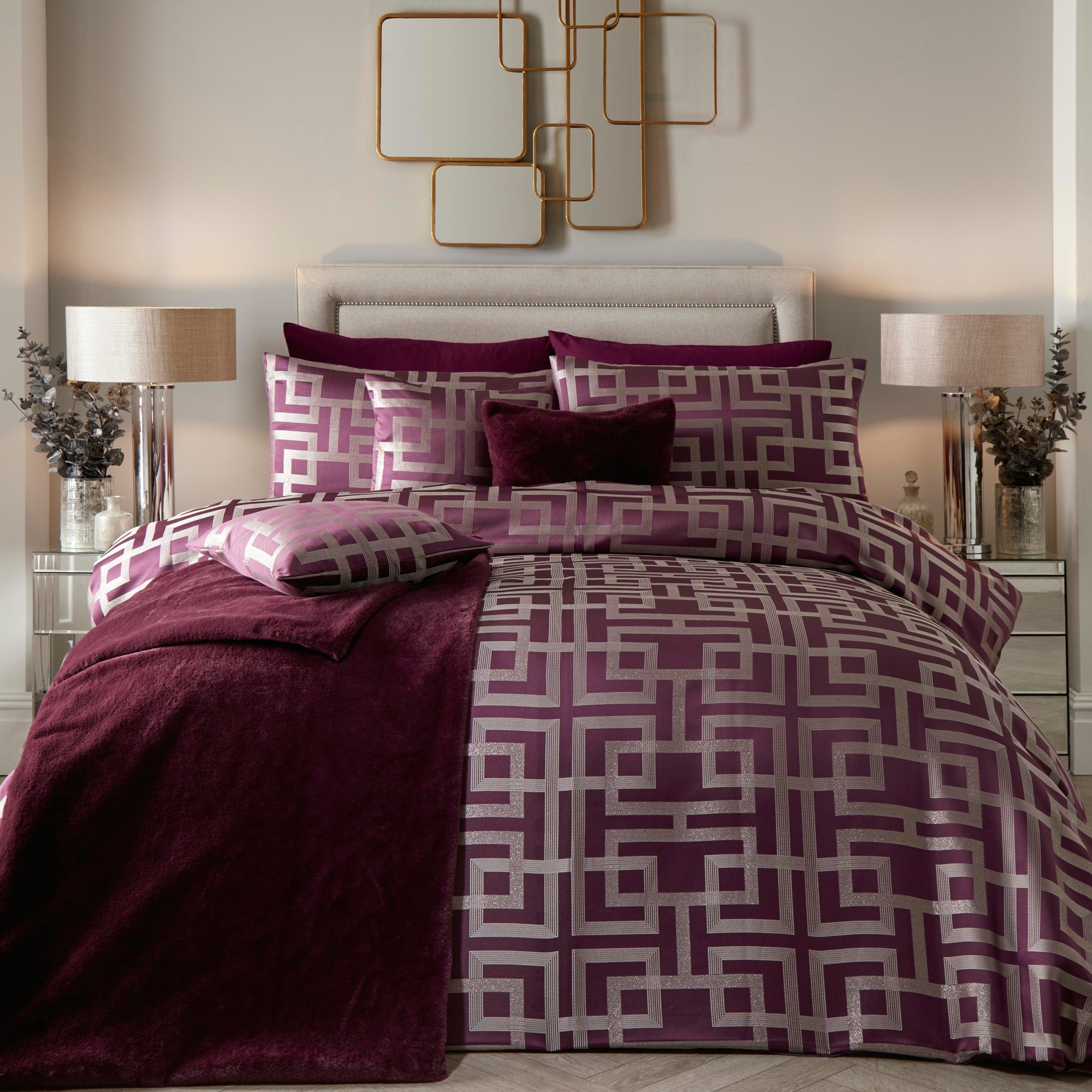 Bardon Duvet Cover and Pillowcase Set Damson Pink Damson (Pink) Price Comparisons | Compare The Build