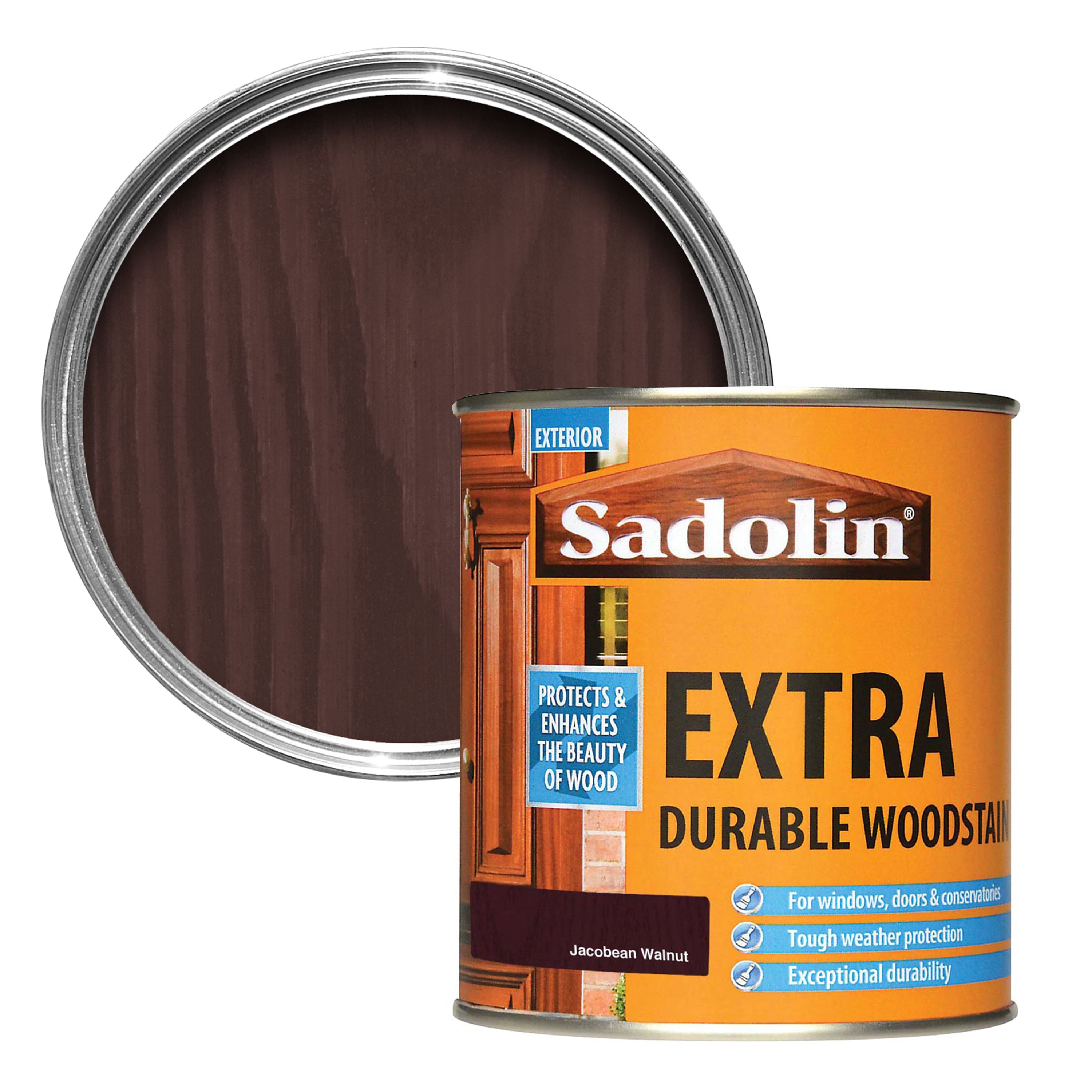 Sadolin Jacobean Walnut Conservatories, Doors & Windows Wood Stain, 500Ml | Compare The Build