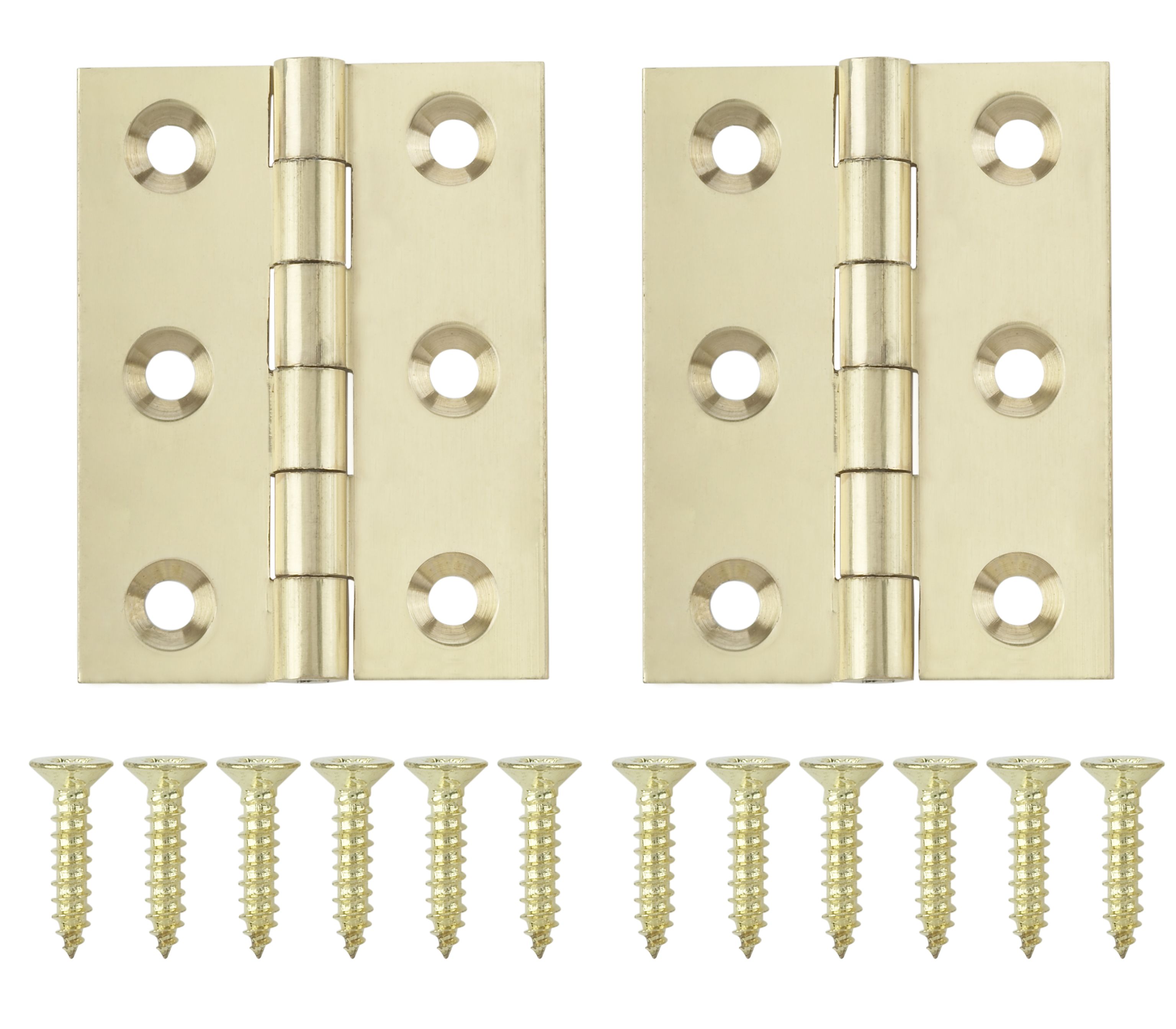 Polished Brass-Plated Metal Butt Door Hinge N162 (L)50mm, Pack Of 2 Price Comparisons | Compare The Build