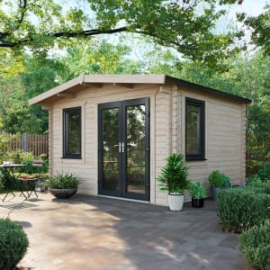 Power Sheds 10 x 12ft Right Hand Door Apex Chalet Log Cabin Price Comparisons | Compare The Build