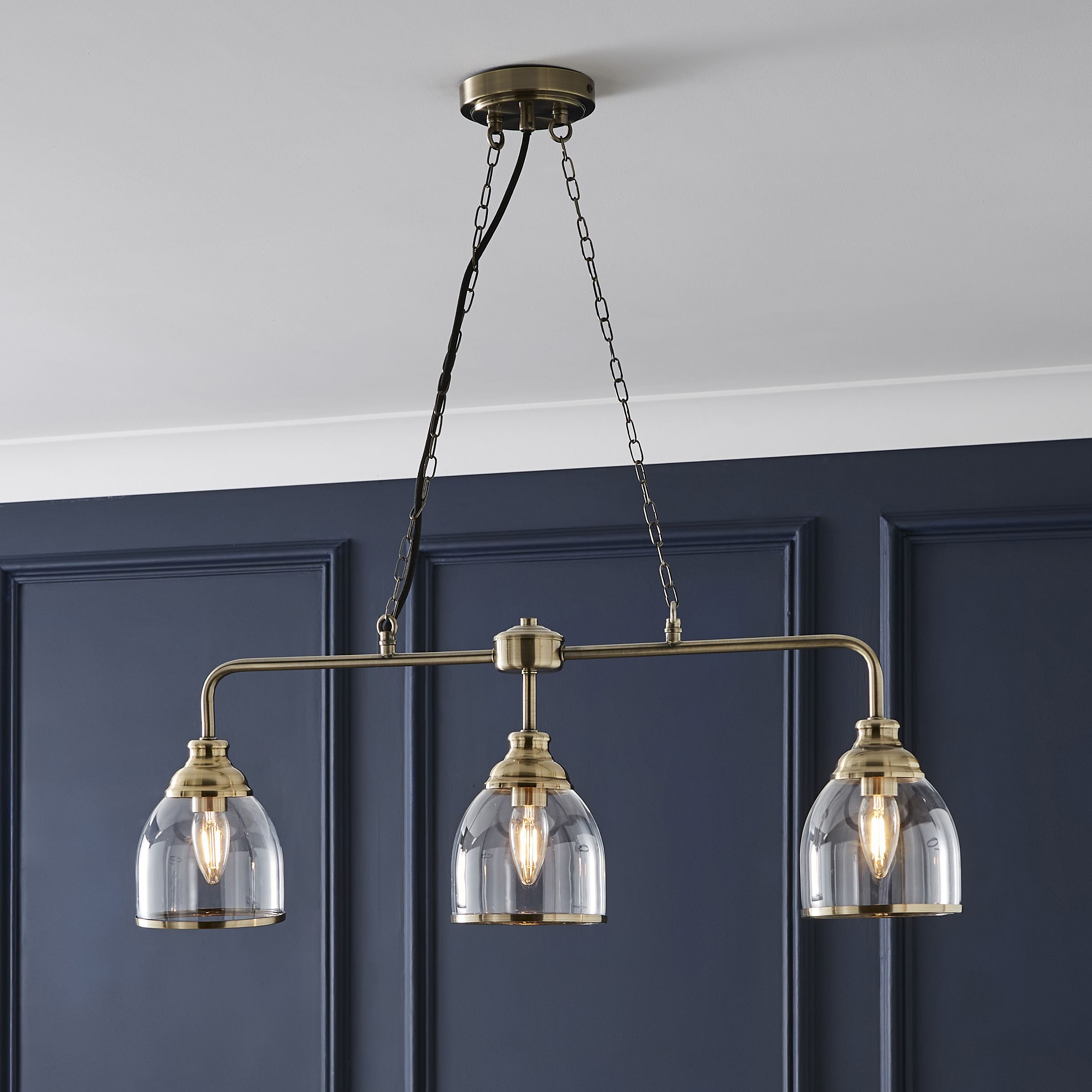 Inlight Catio Satin Antique Brass Effect 3 Lamp Pendant Ceiling Light, (Dia)730mm Price Comparisons | Compare The Build