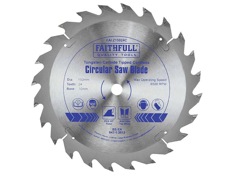 Faithfull FAIZ15024C TCT Cordless Trimsaw Blade 150 x 10mm x 24T POS Price Comparisons | Compare The Build