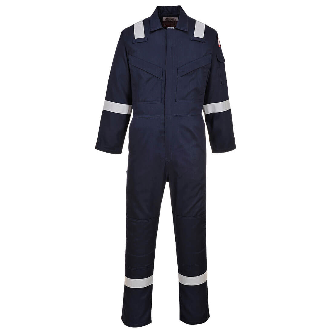 Biz Flame Mens Flame Resistant Lightweight Antistatic Coverall Navy Blue XL 32" | Compare The Build