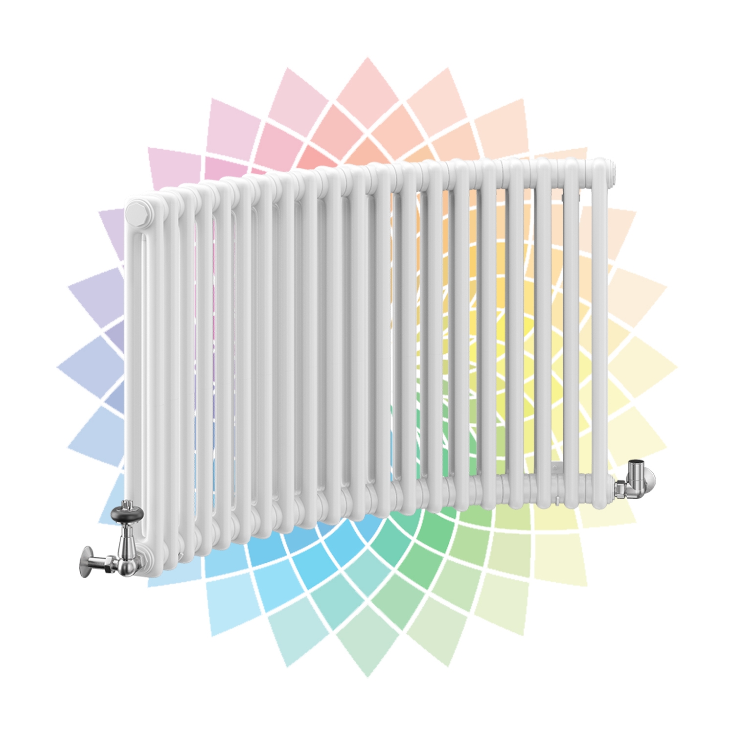 Nordic 2 Column Curved Horizontal Radiator, Custom Colour, 600mm x 1014mm Price Comparisons | Compare The Build