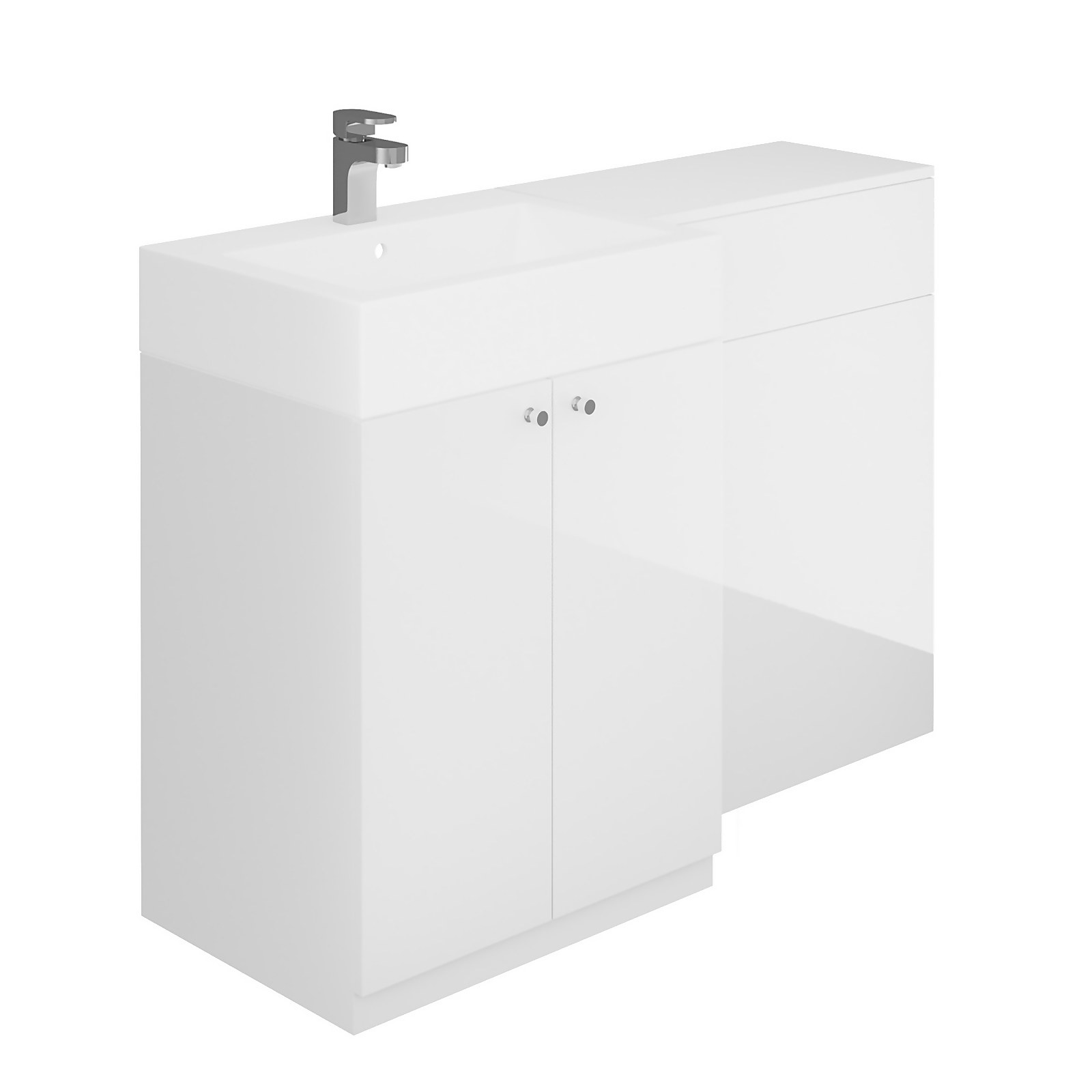 MyConcept 1200mm Left Hand Combination Vanity Unit with Basin and WC Unit - White Price Comparisons | Compare The Build