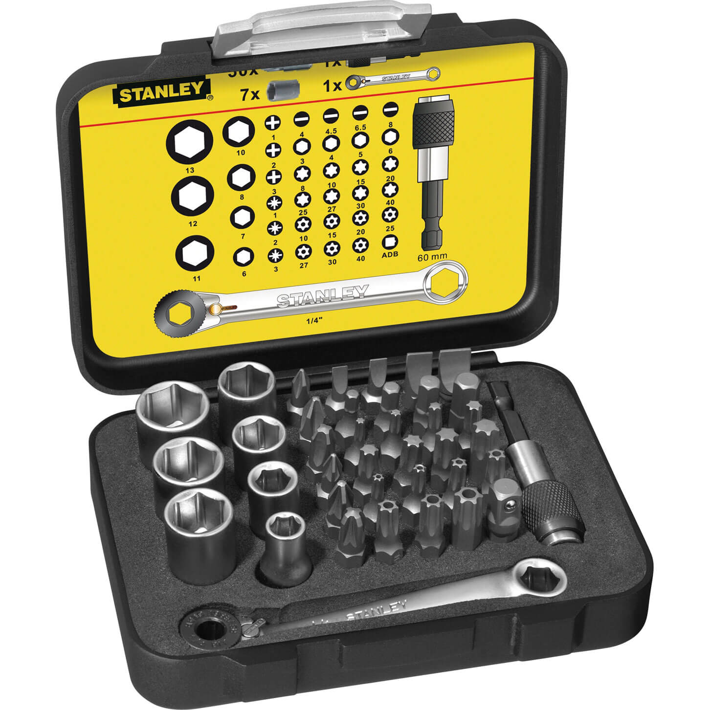 Stanley 39 Piece 1/4" Drive Screwdriver and Socket Bit Set 1/4" Price Comparisons | Compare The Build