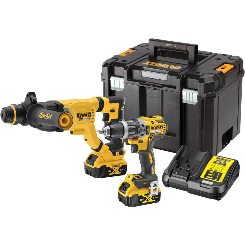 DeWalt 18V XR Combi and SDS Twin Kit 2 x 5.0Ah Steel Price Comparisons | Compare The Build