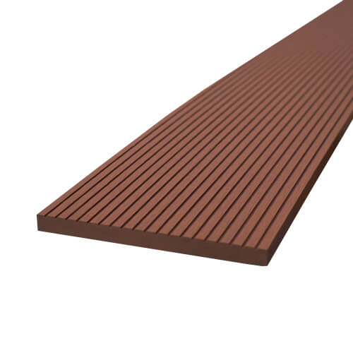 Standard Woodgrain / Grooved Composite Decking Side Cover Trim - 144mm x 12mm x 3660mm Redwood | Compare The Build