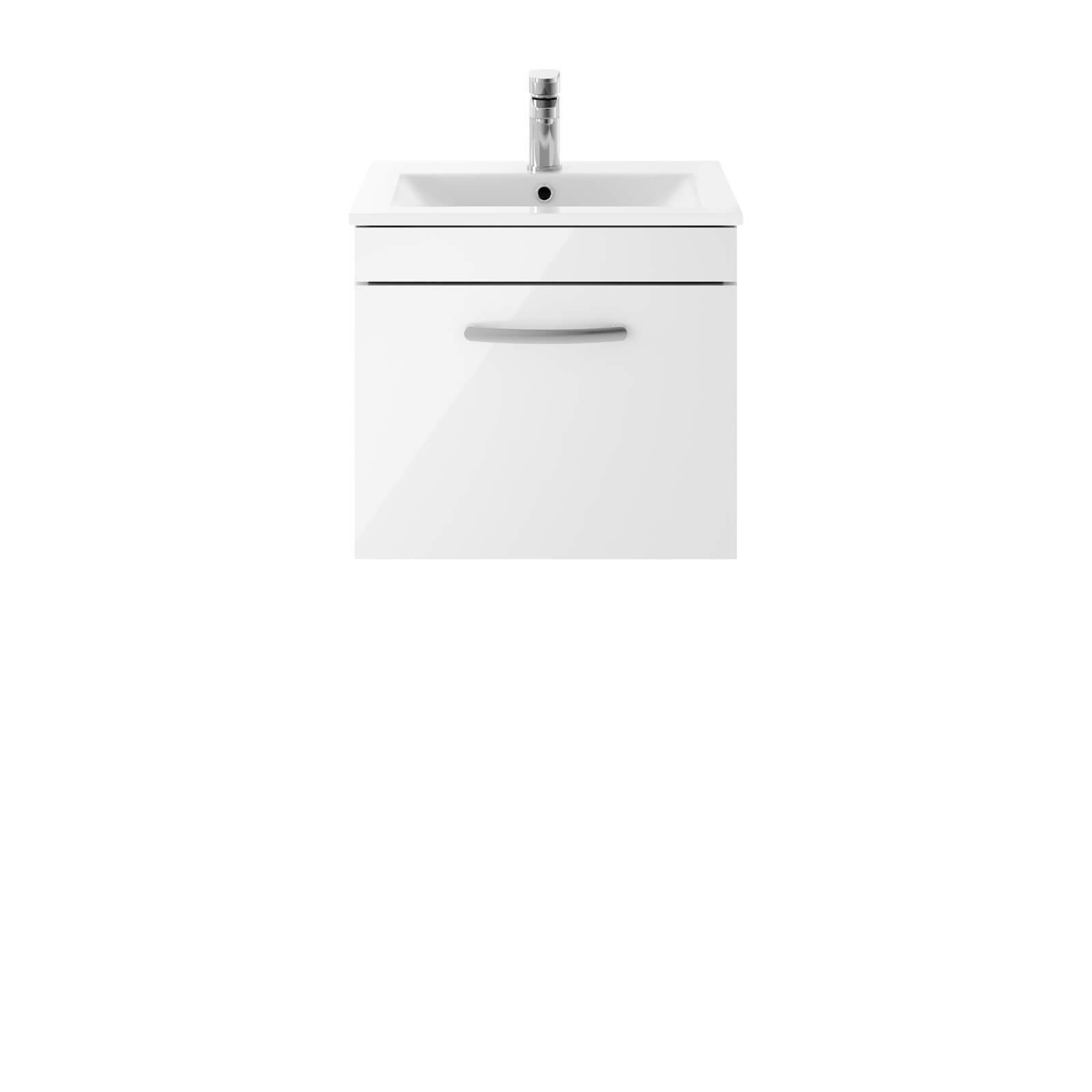 Balterley Rio 500mm Wall Hung Single Drawer Vanity With Basin 2 - Gloss White Price Comparisons | Compare The Build