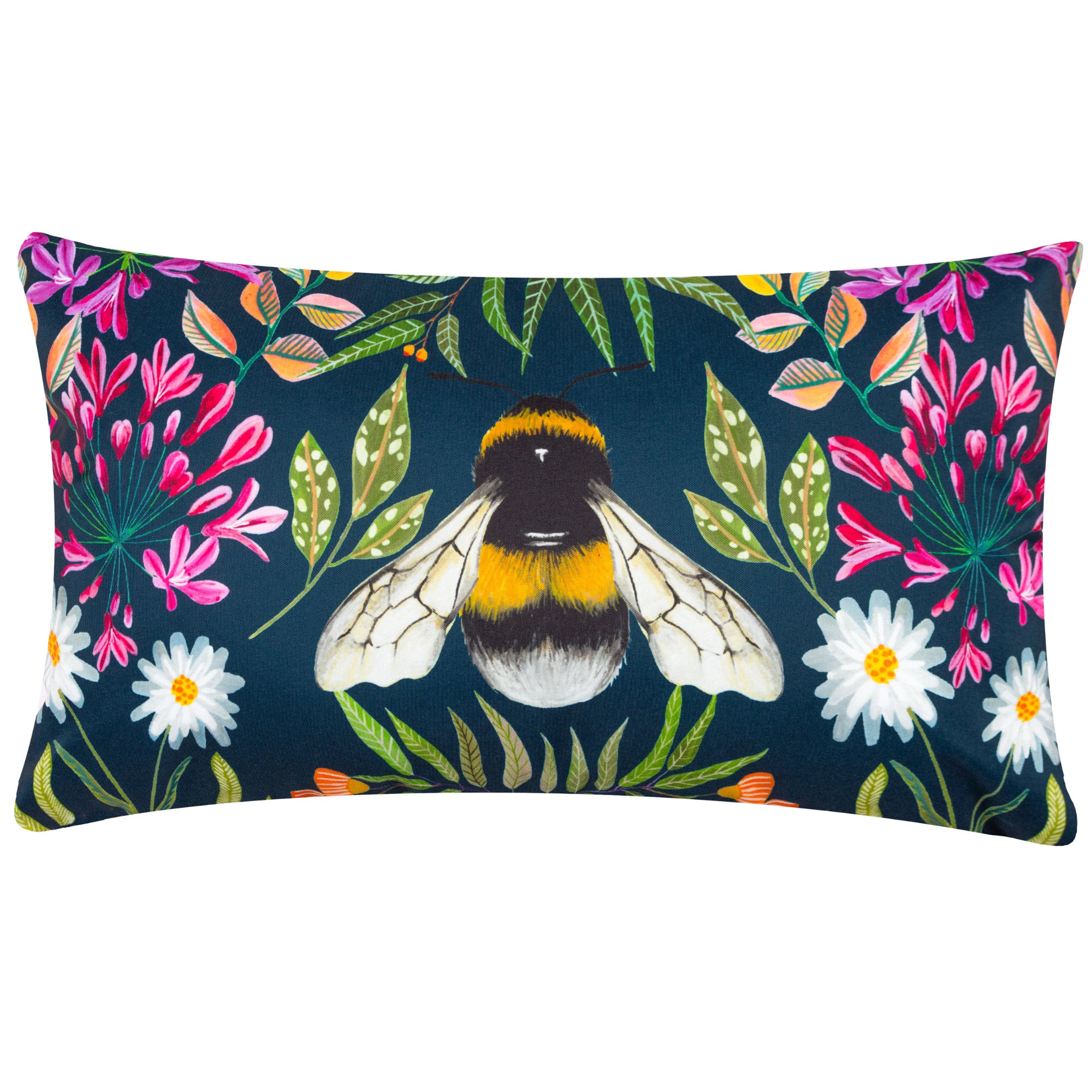 Wylder Nature House Of Bloom Zinnia Bee Outdoor Boudoir Cushion Navy Price Comparisons | Compare The Build