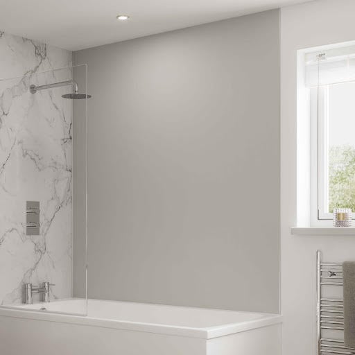 Multipanel Neutrals Bathroom Wall Panel Dove Grey Hydrolock Tongue and Groove 2400 x 1200mm Price Comparisons | Compare The Build