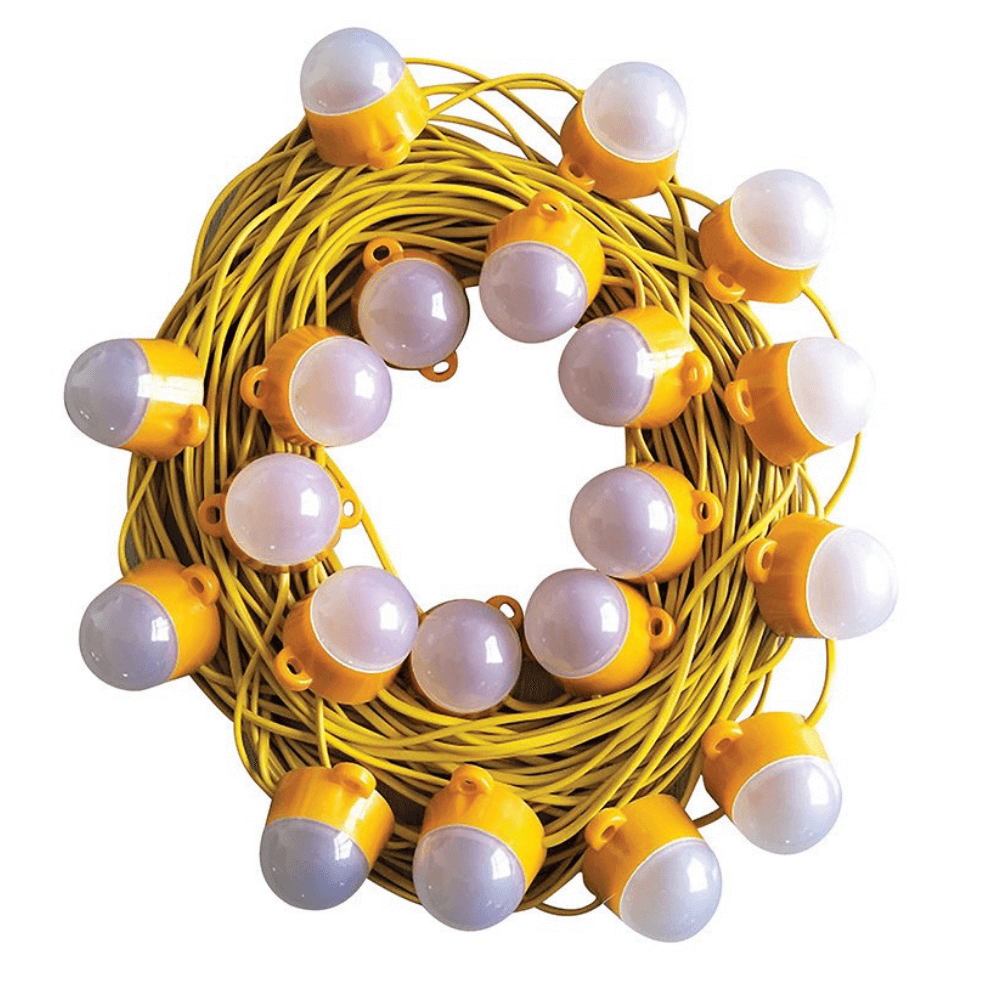 50m LED Festoon Kit/Work Lights, 110v, 100w & IP44 Price Comparisons | Compare The Build