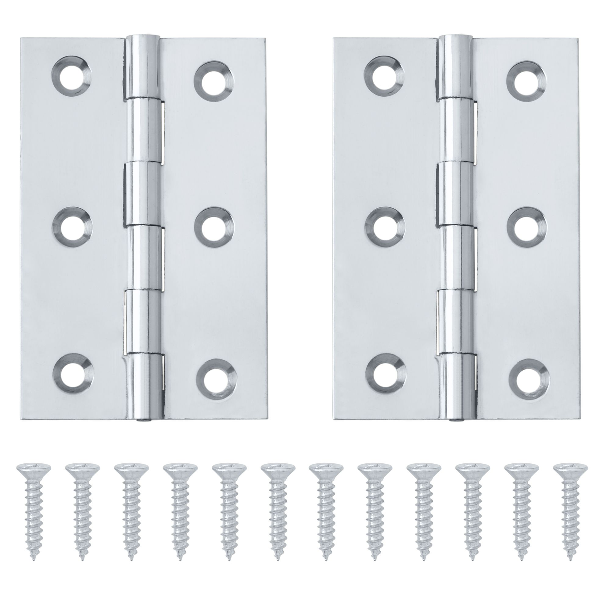 Chrome-Plated Metal Butt Door Hinge N429 (L)65mm, Pack Of 2 | Compare The Build