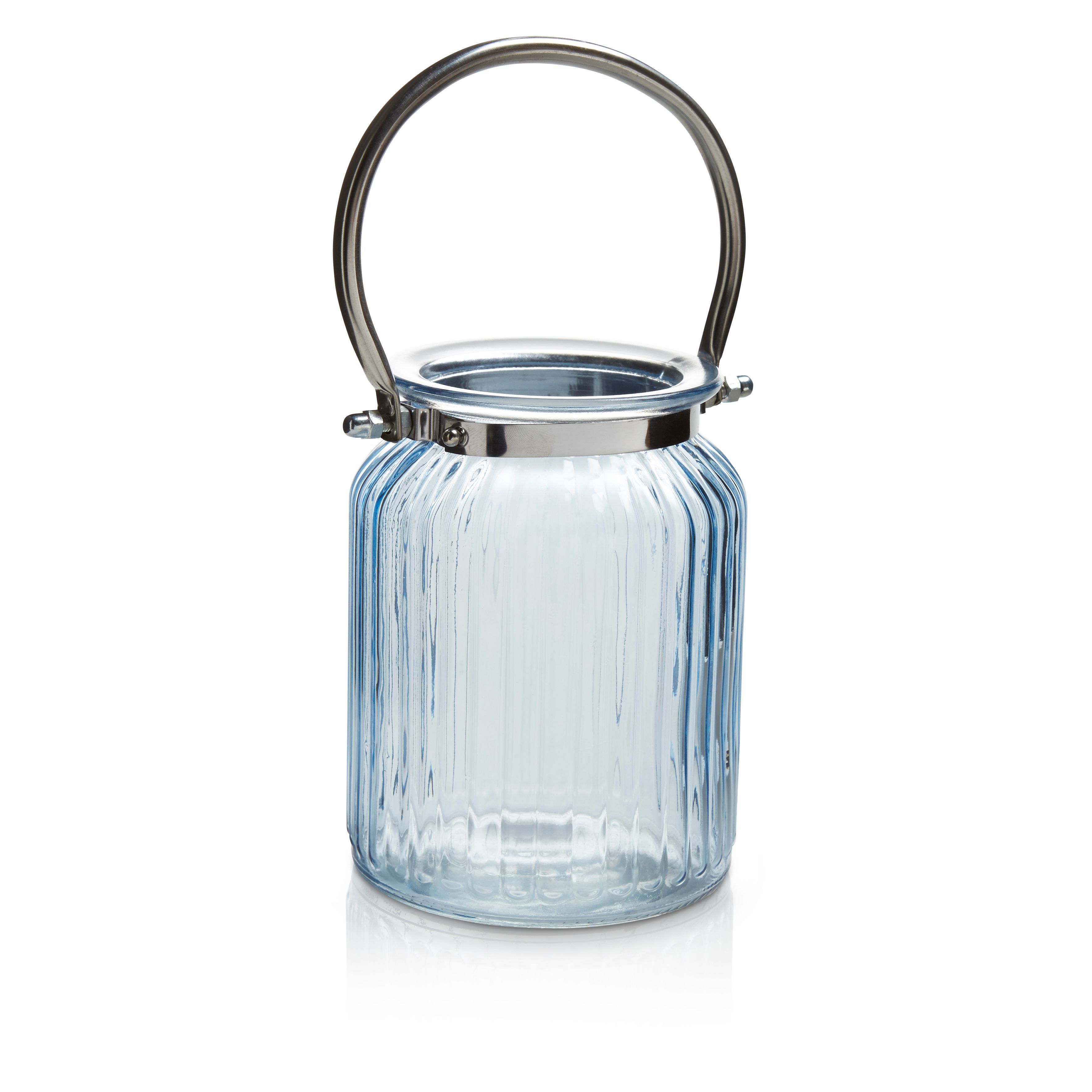 Blue Ribbed Glass Lantern Price Comparisons | Compare The Build