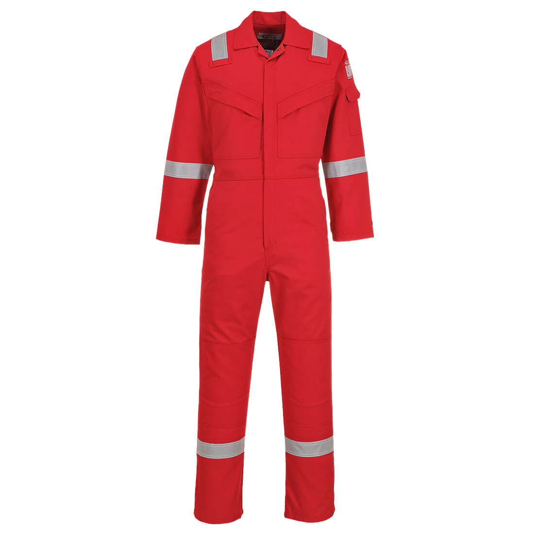 Biz Flame Mens Aberdeen Flame Resistant Antistatic Coverall Red 2XL 32" | Compare The Build