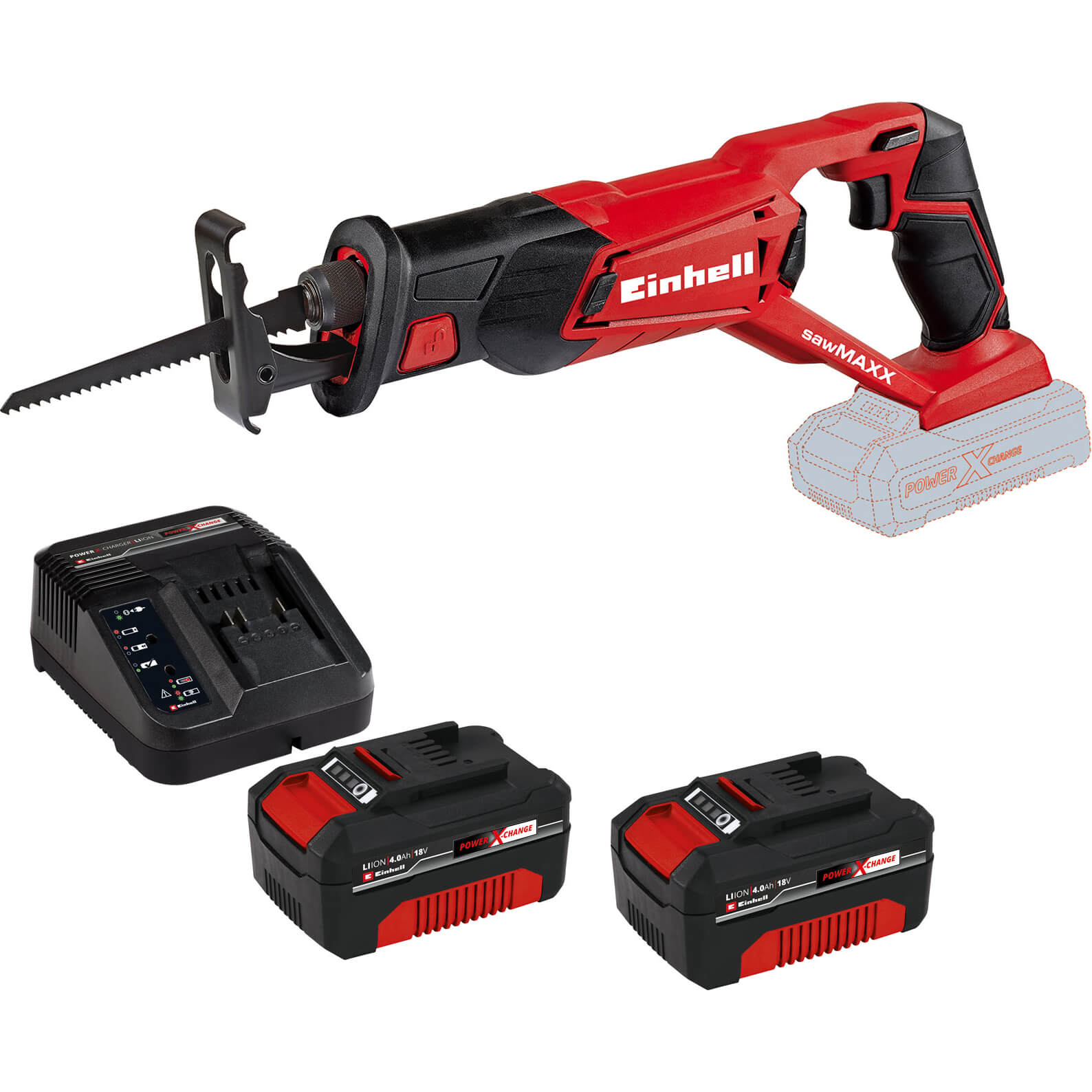 Einhell TE-AP 18 Li 18v Cordless Reciprocating Saw 2 x 4ah Li-ion Charger No Case | Compare The Build