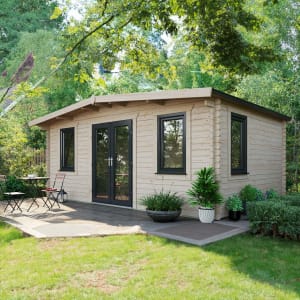 Power Sheds 12 x 18ft Central Doors Apex Chalet Log Cabin Price Comparisons | Compare The Build