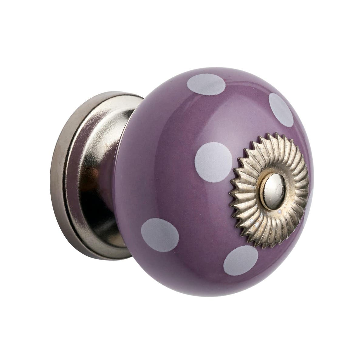 White Dots Purple Ceramic Cabinet Knob 40mm Price Comparisons | Compare The Build