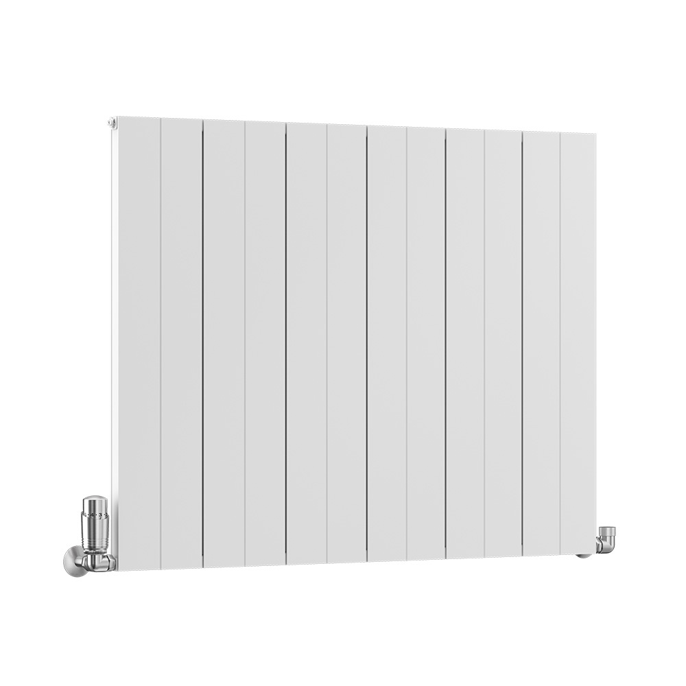 Nordic Gamma Aluminium Designer Horizontal Radiator, Matt White, 631mm x 799mm Price Comparisons | Compare The Build