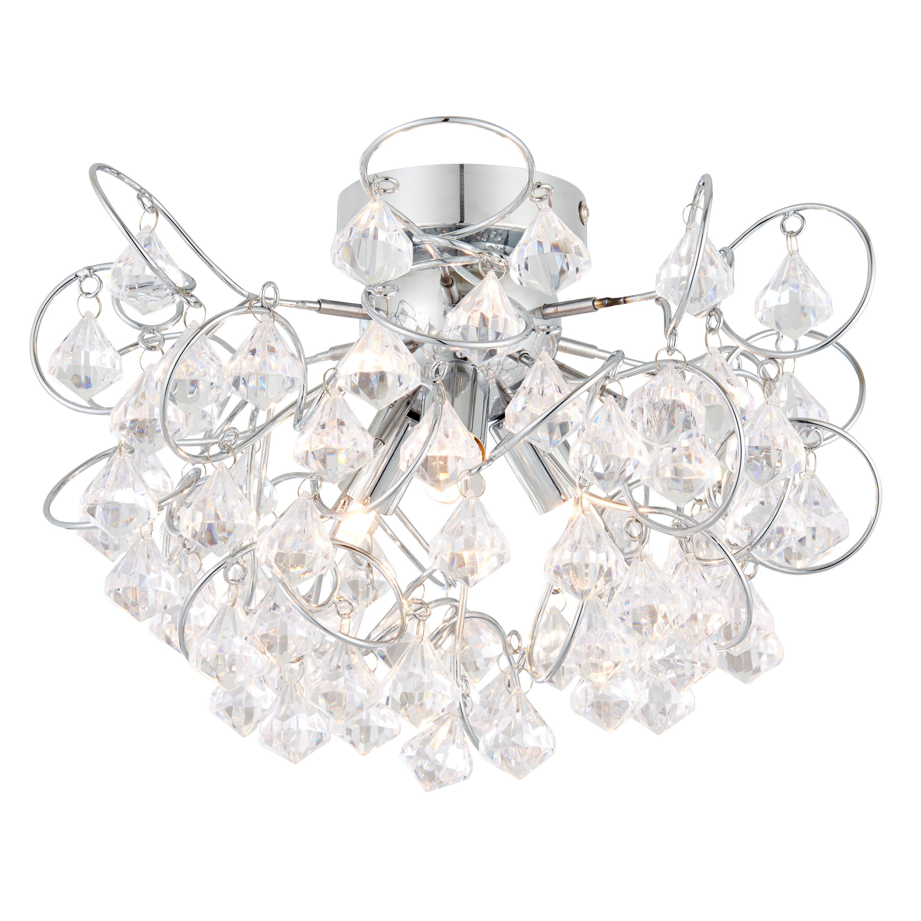 Colours Chesca Chrome Effect 3 Lamp Ceiling Light Price Comparisons | Compare The Build