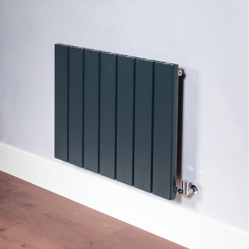 DQ Moto Aluminum Horizontal Designer Radiator, Anthracite, 600mm x 595mm | Compare The Build