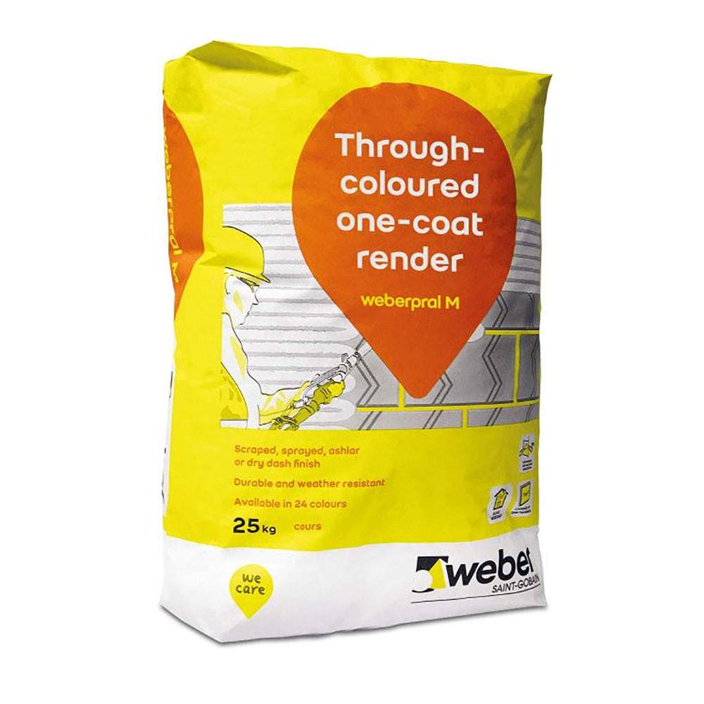 Saint Gobain Weberpral M Through-Coloured One Coat Render 25kg - Cream 51140035 Price Comparisons | Compare The Build