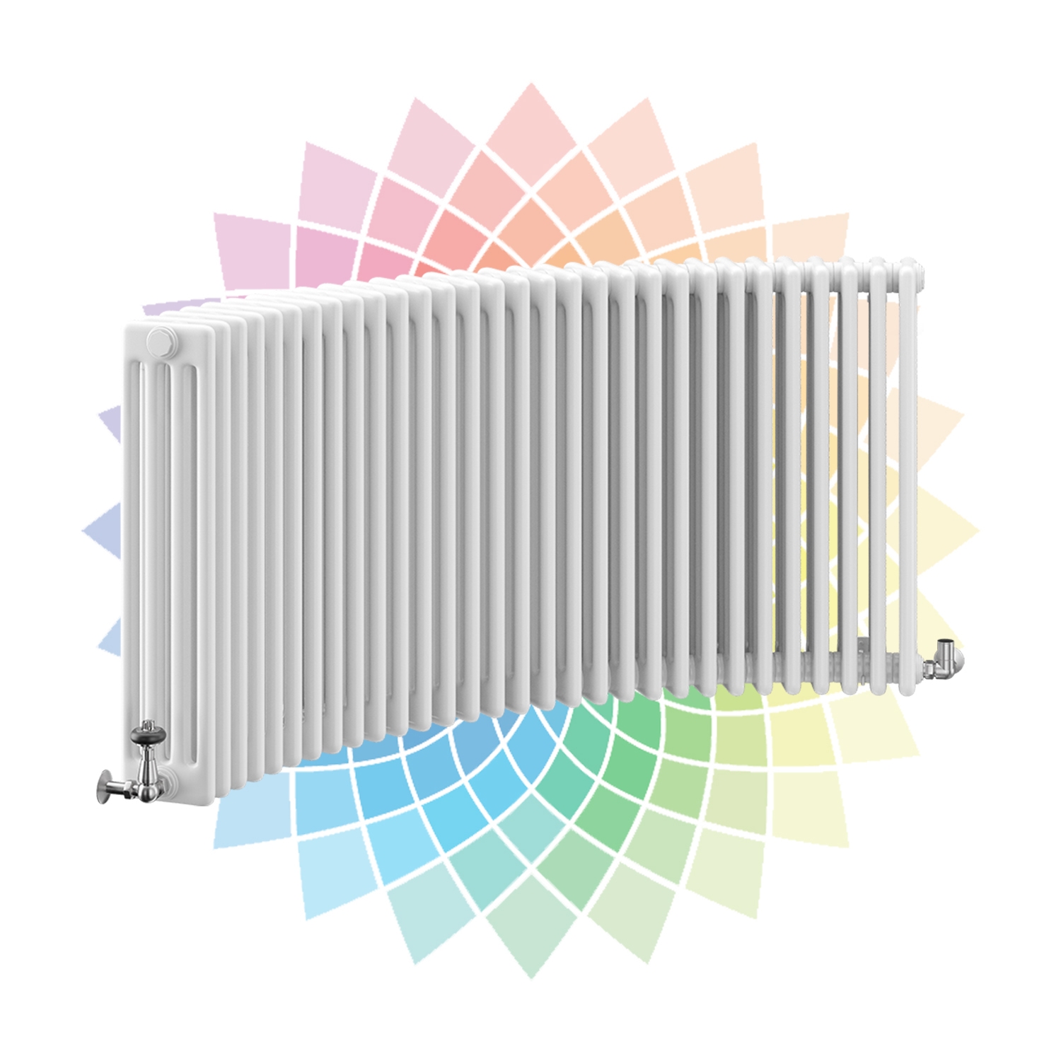 Nordic 4 Column Curved Horizontal Radiator, Custom Colour, 500mm x 1824mm Price Comparisons | Compare The Build