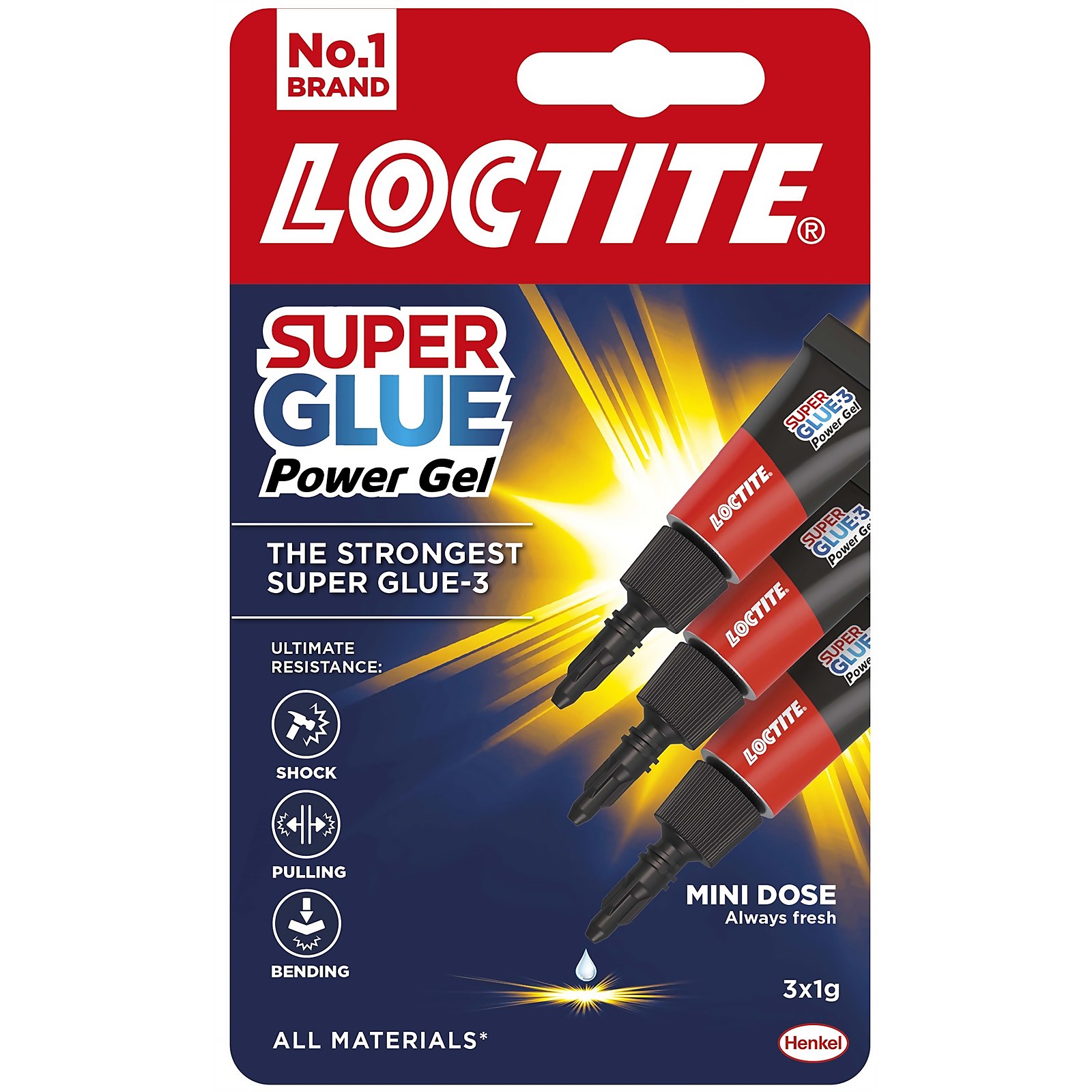 Loctite Super Glue Power Gel Mini Trio 3x1g Price Comparisons | Compare The Build