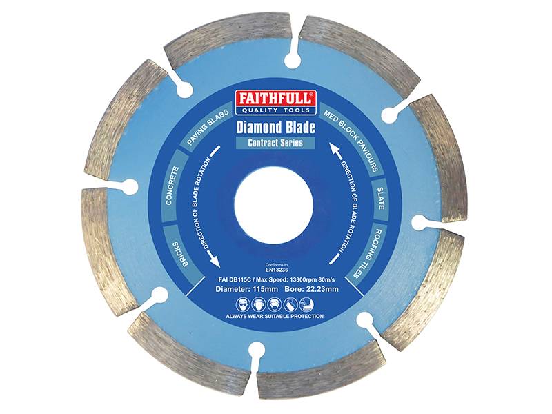 Faithfull FAIDB115C Contract Diamond Blade 115 x 22.2mm Price Comparisons | Compare The Build