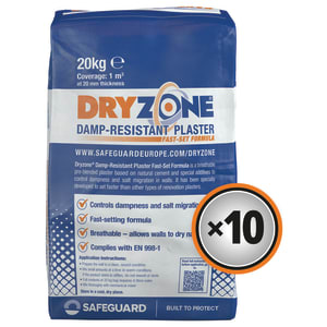 Dryzone Fast Set Renovation Plaster - 10 Bags - 20kg Price Comparisons | Compare The Build