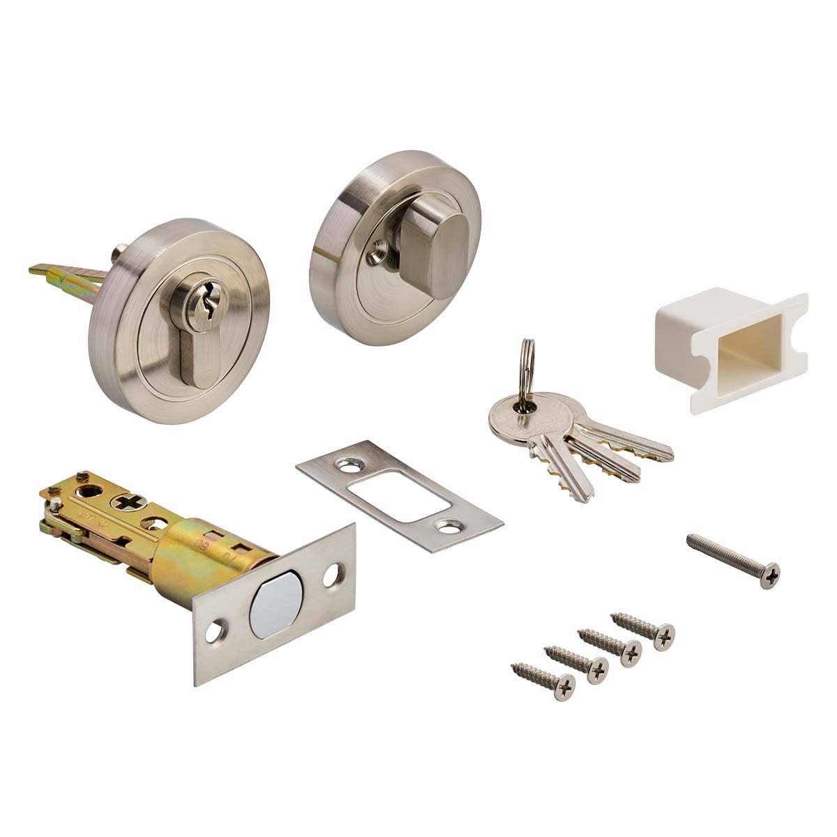 Euro Locking Deadbolt with Thumbturn Set - Brushed Satin Nickel Price Comparisons | Compare The Build