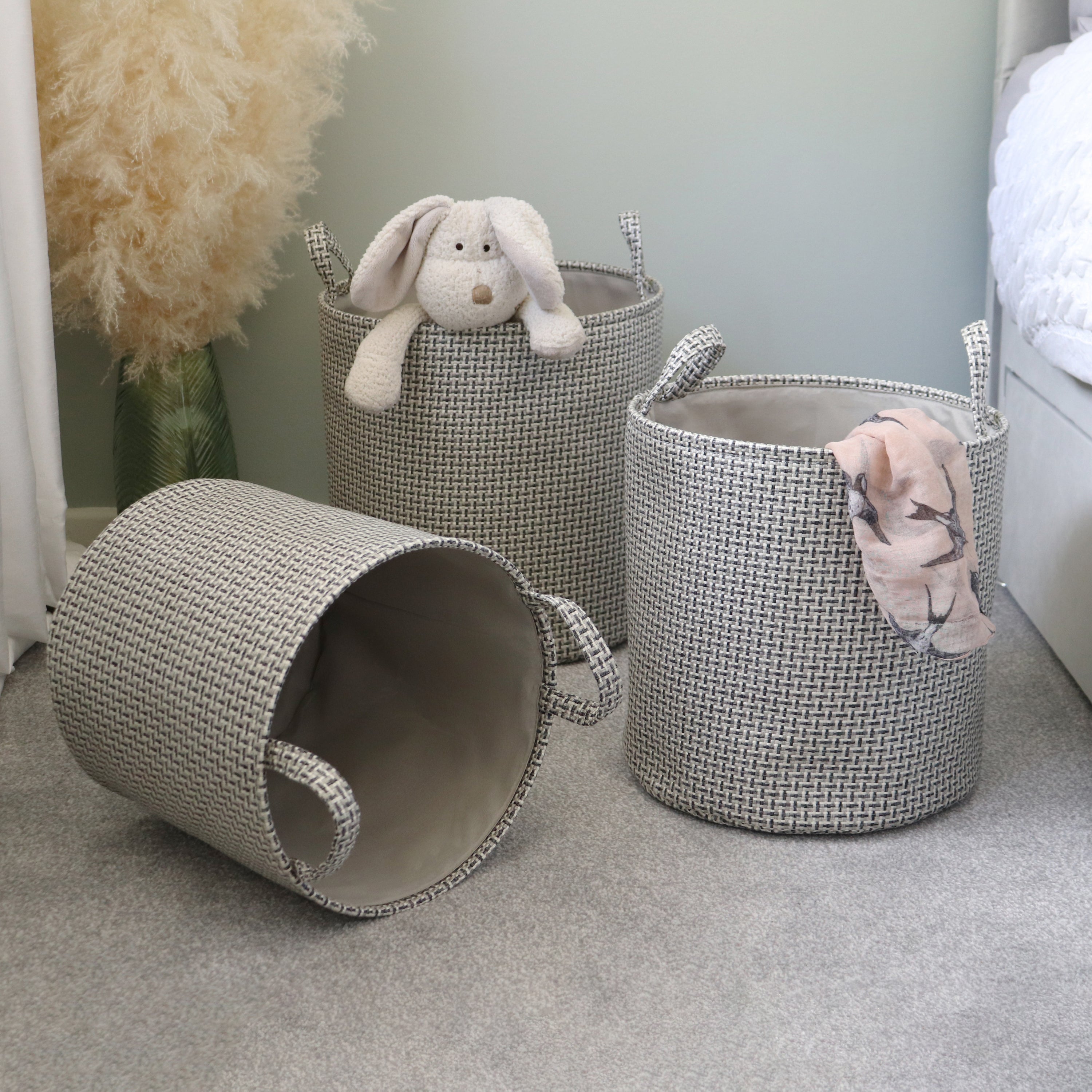 JVL Silva Set of 3 Round Storage Baskets Grey Price Comparisons | Compare The Build