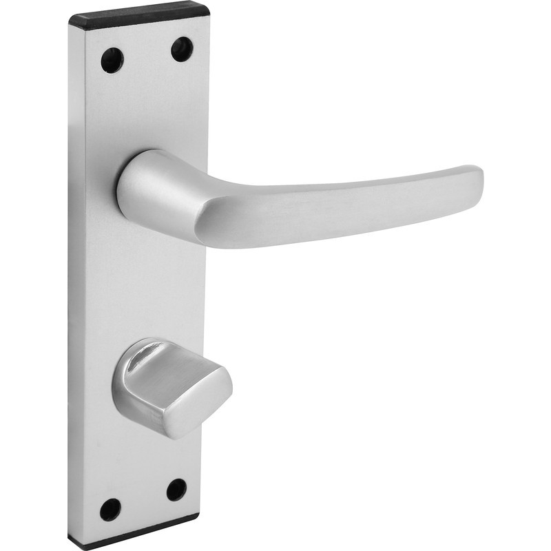 Eclipse Aluminium Black End Cap Door Handles Bathroom Satin (Pair) in Silver | Compare The Build