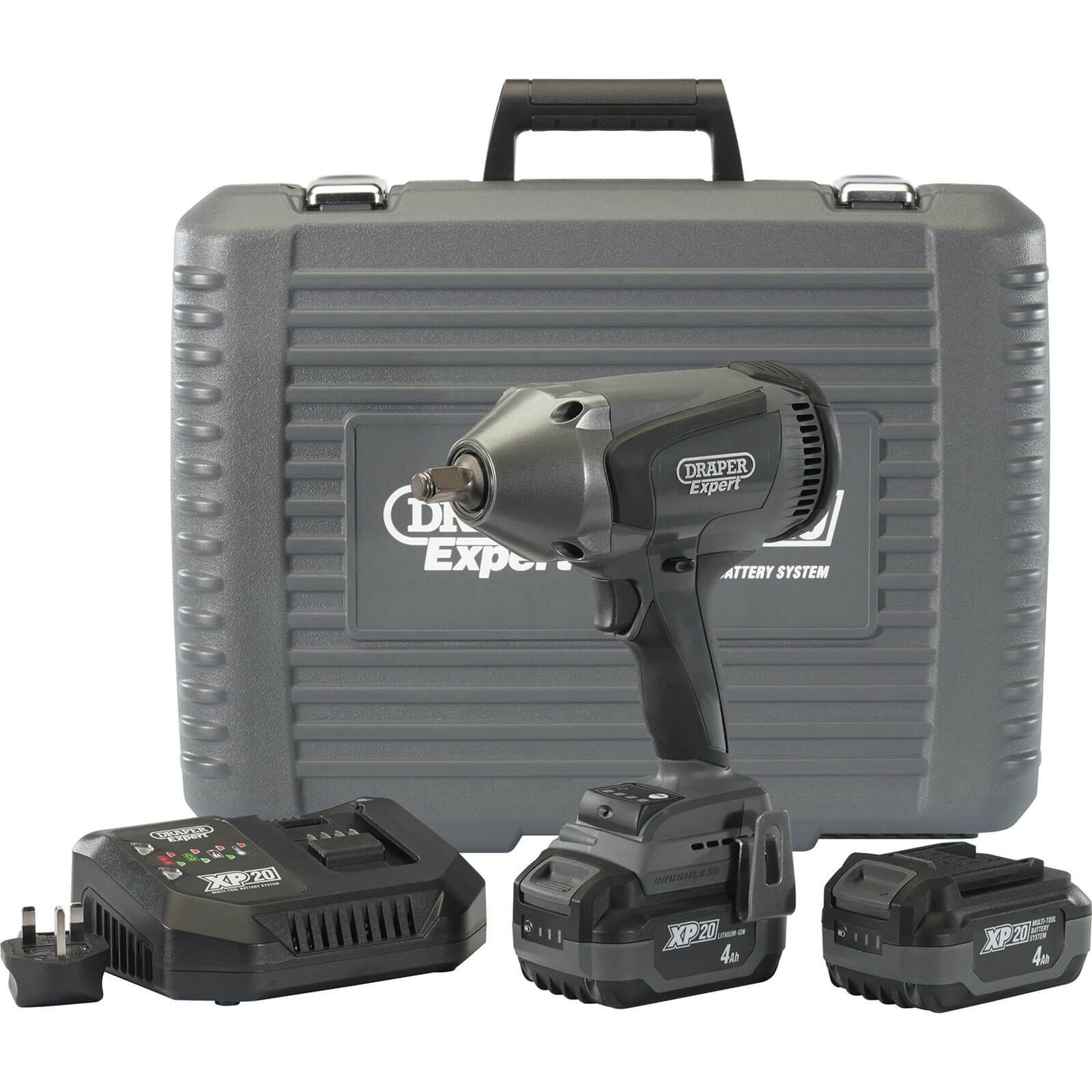 Draper XP20 20V HD Cordless 1/2 Drive Brushless Impact Wrench 2 x 4ah Li-ion Charger Case Price Comparisons | Compare The Build