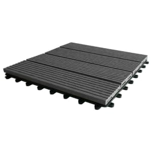 Eva-Tech Composite Grey Grooved Deck Tile 300 x 300mm Pk 4 Price Comparisons | Compare The Build