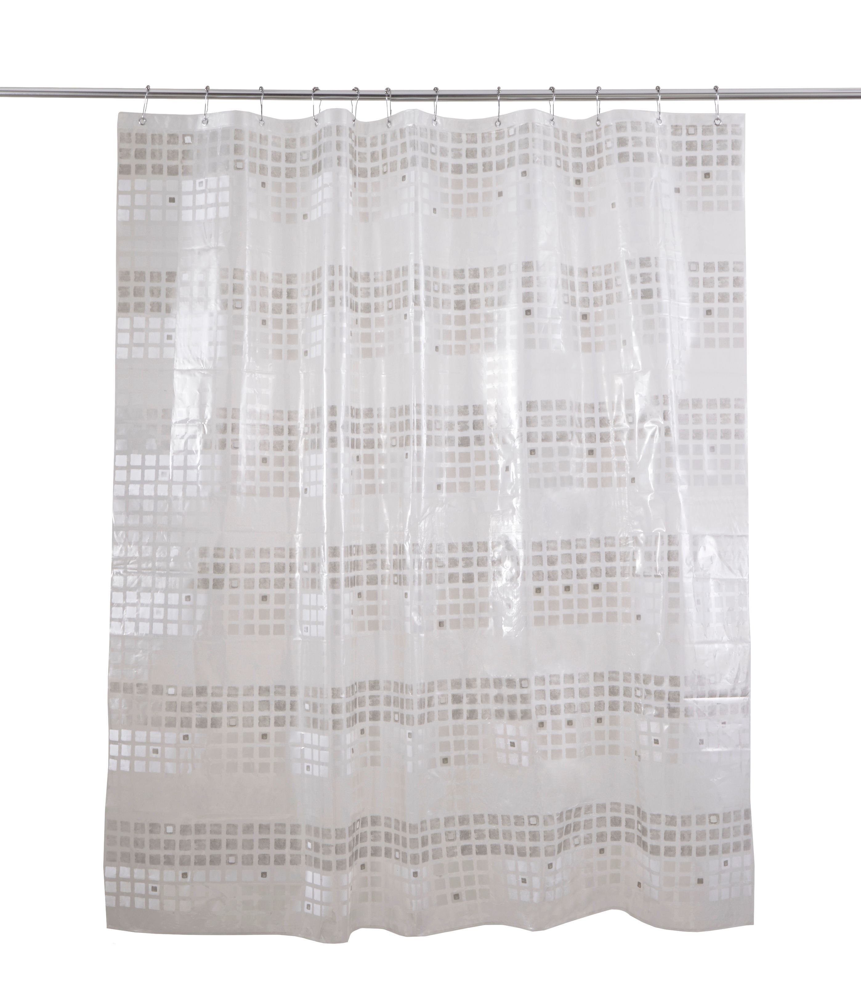 Cooke & Lewis Nakina White & Silver Mosaic Shower Curtain (L)1800mm Price Comparisons | Compare The Build