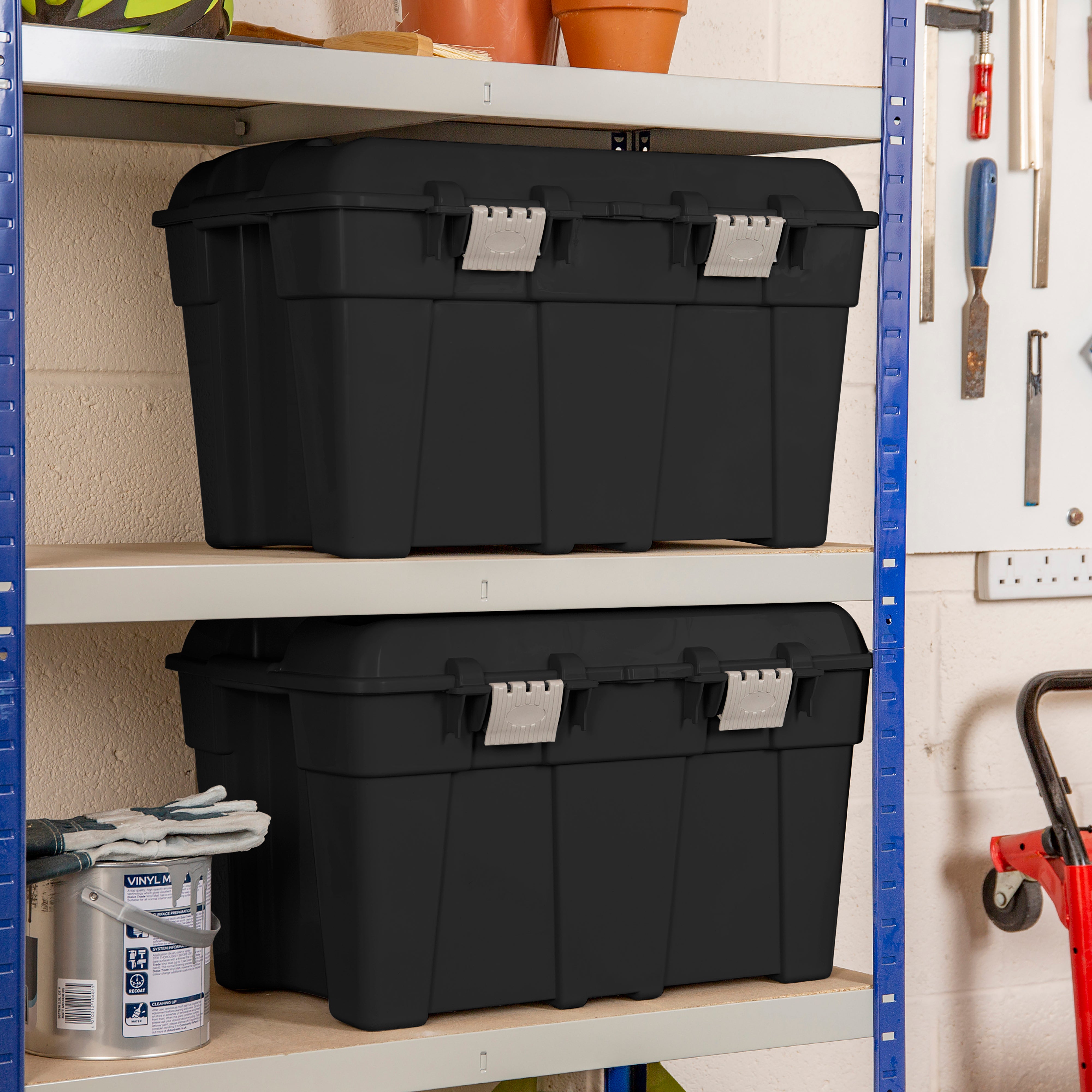 Wham 48L Set of 2 Storage Trunks Black Price Comparisons | Compare The Build