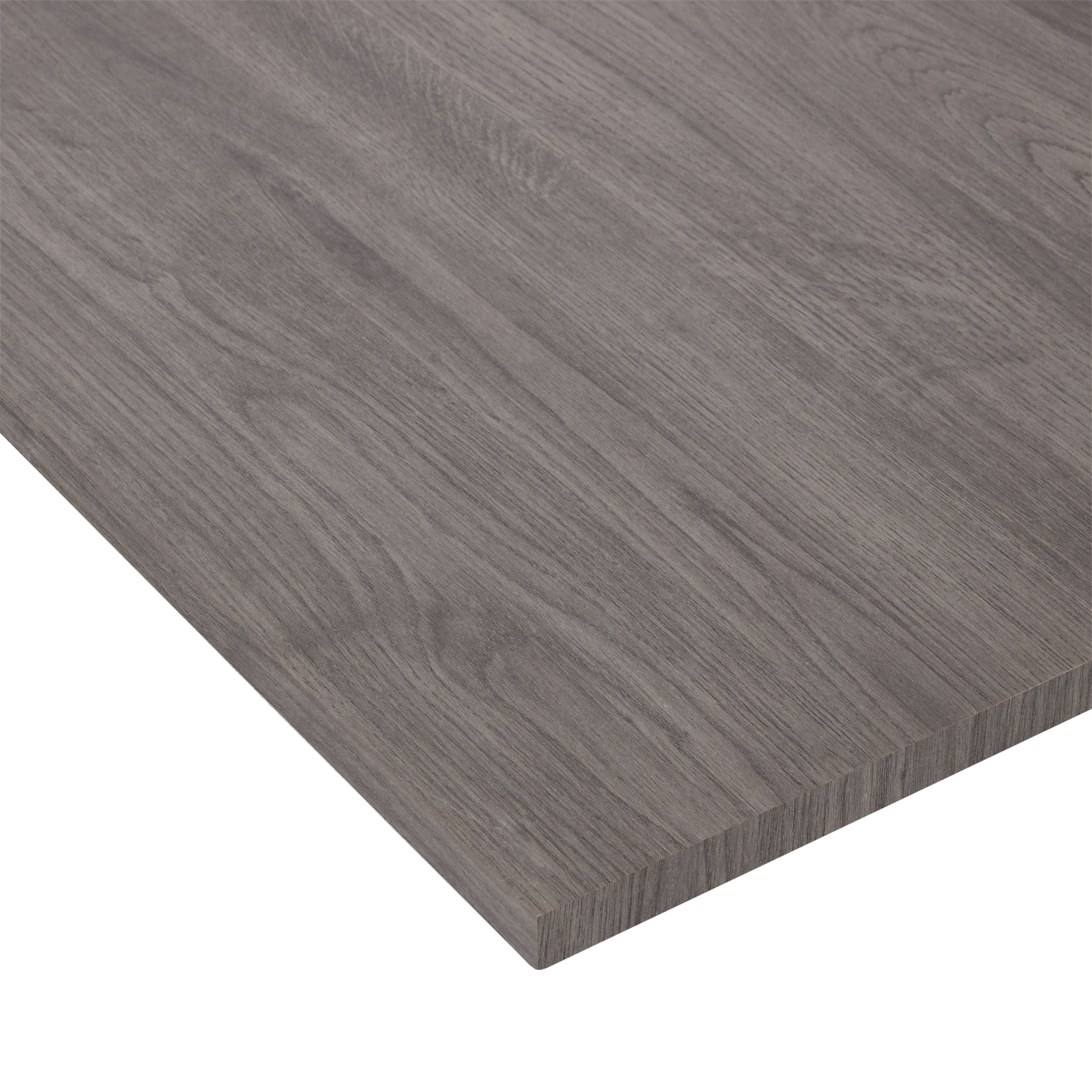 Grey Oak effect Fully edged Furniture panel, (L)1.2m (W)300mm (T)18mm Price Comparisons | Compare The Build