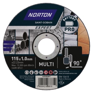 Norton Expert Multi Material Cutting Disc - 115 x 1 x 22.23mm Price Comparisons | Compare The Build