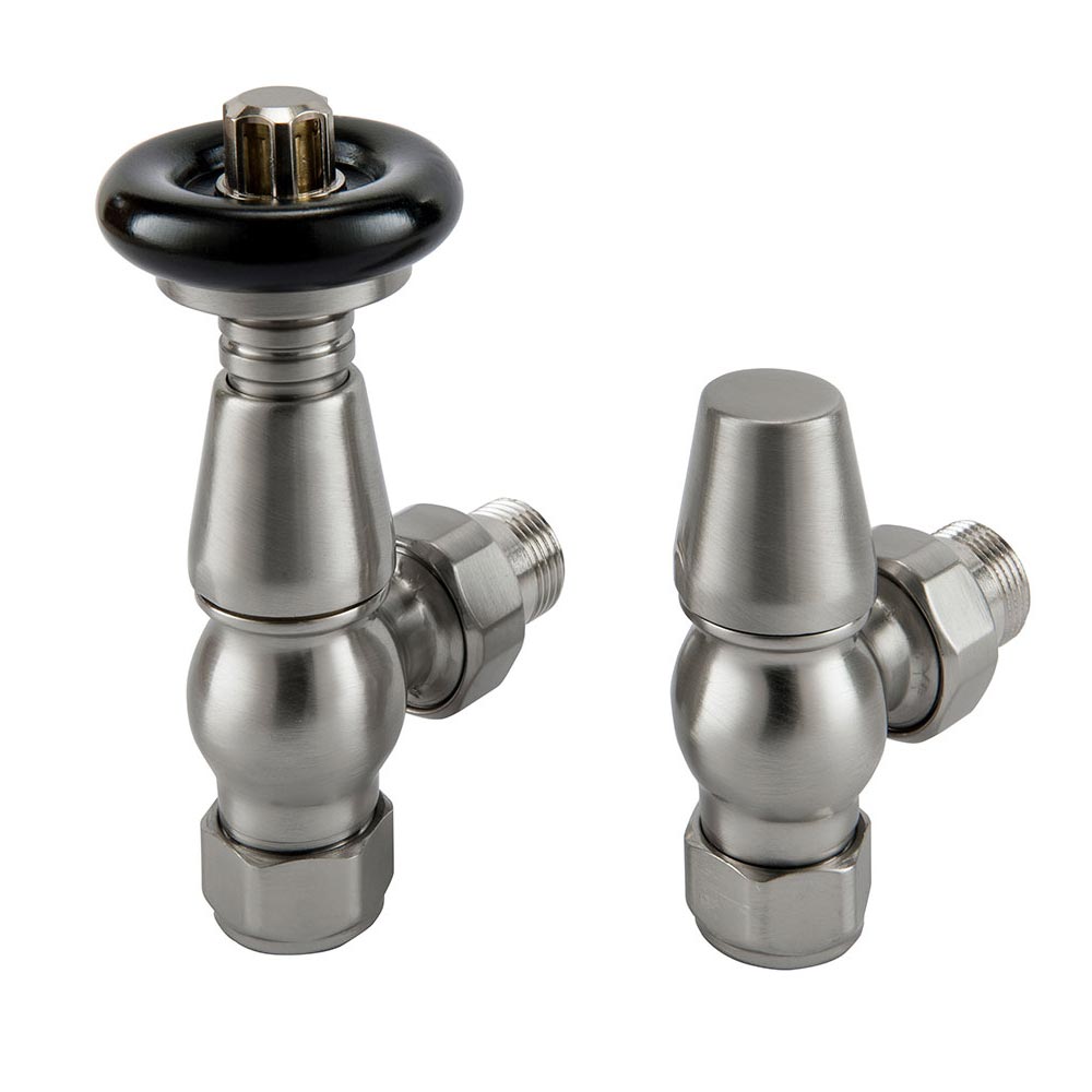 Nordic Thermostatic Valves, Traditional, Nickel/Black Angled Price Comparisons | Compare The Build