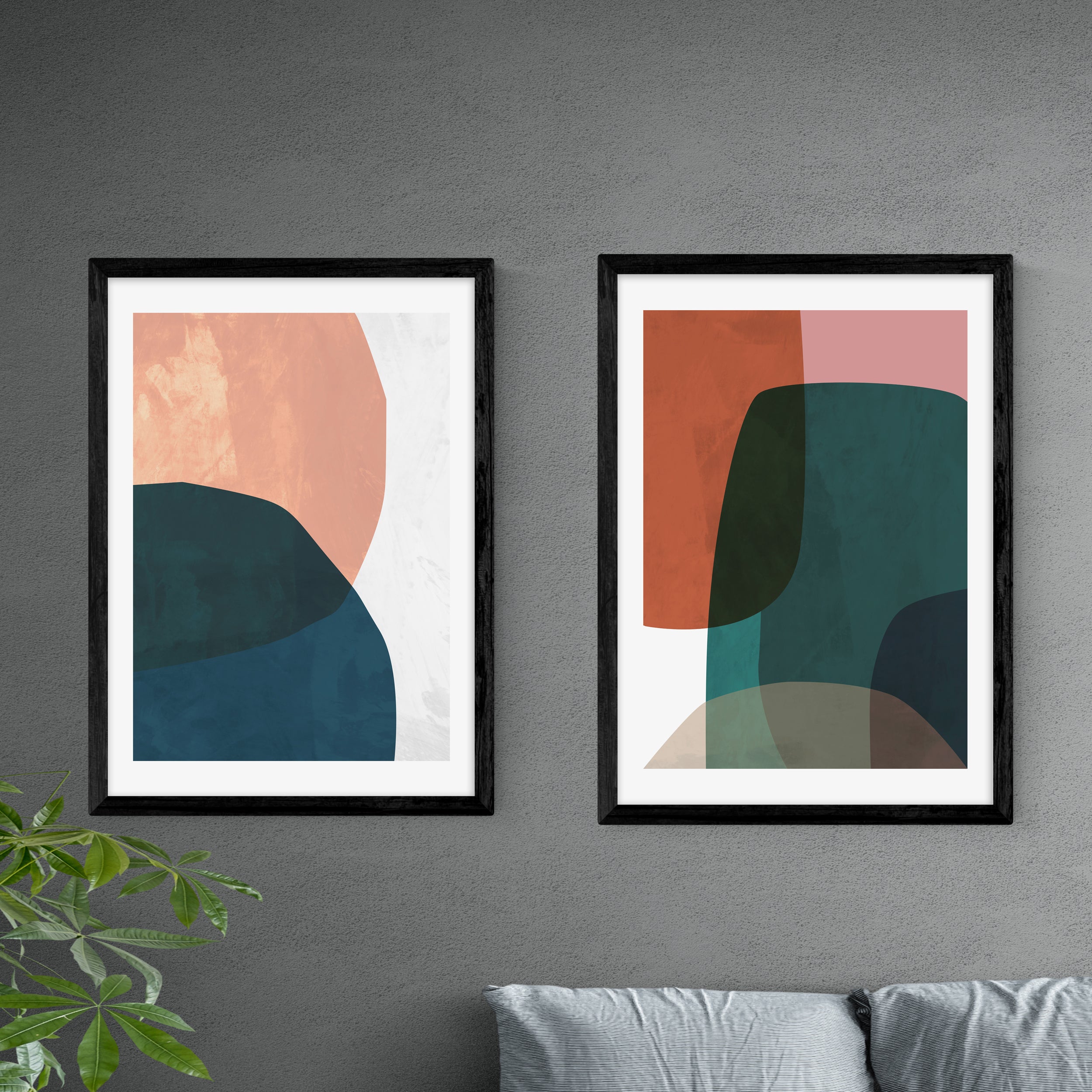 Set of 2 East End Prints Contrast Prints MultiColoured | Compare The Build