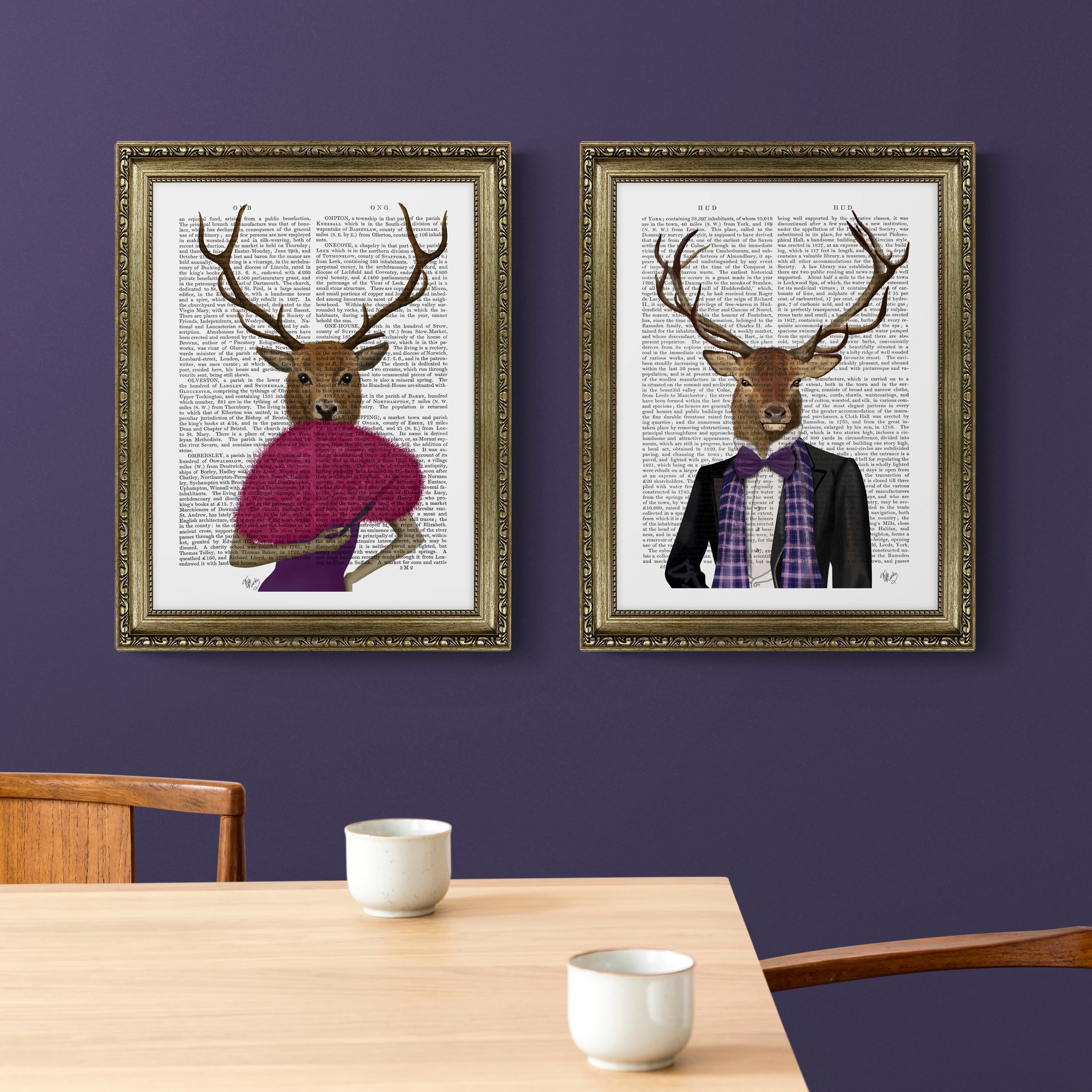 Mr and Mrs II by Fab Funky Set of 2 Framed Prints Blue Price Comparisons | Compare The Build