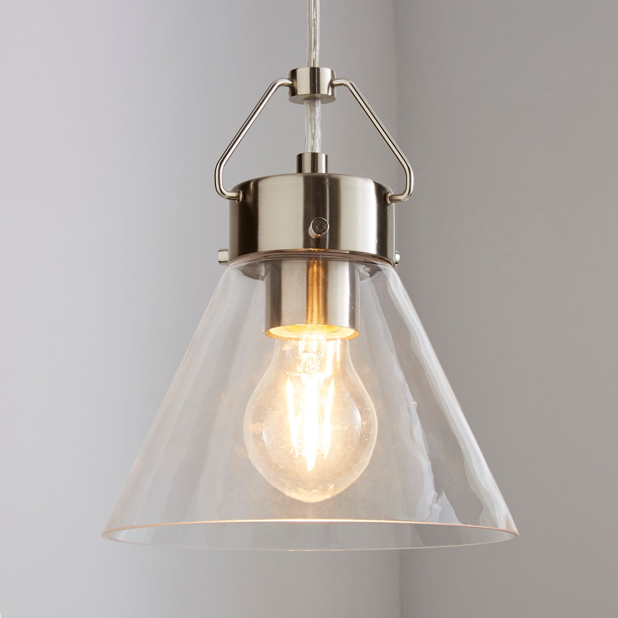 Delavin 1 Light Pendant Glass Ceiling Fitting Silver Price Comparisons | Compare The Build