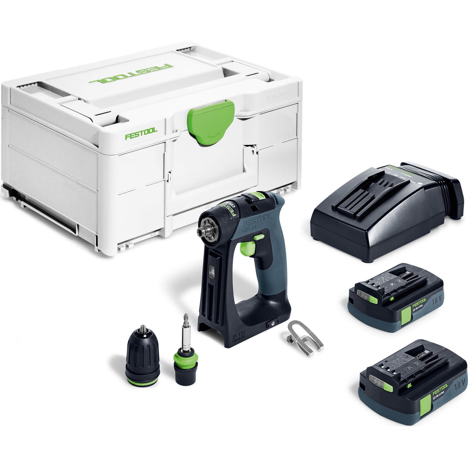 Festool CXS 18 18v Cordless Brushless Drill Driver 2 x 3ah Li-ion Charger Case | Compare The Build