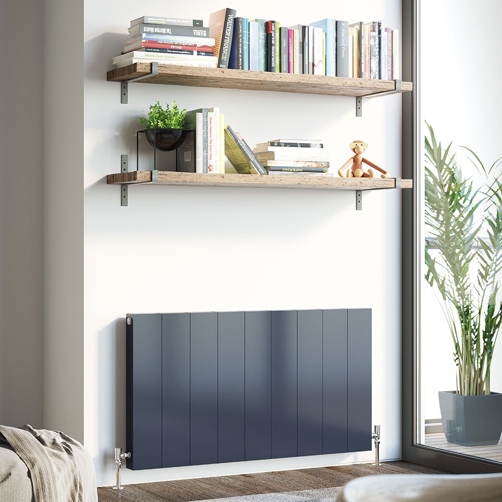 DQ Vela Aluminium Horizontal Radiator, Anthracite, 600mm x 610mm (Electric) | Compare The Build